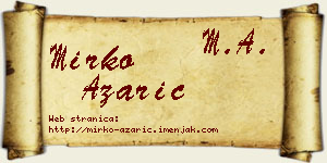 Mirko Azarić vizit kartica